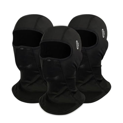 Balaclava Ski Mask for Men Women Velvet-Lined Full Head Cover Neck Gaiter - color: Ylr1-black+blacknavy