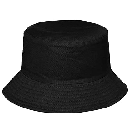 Falari Reversible Bucket Hat for Men Women Summer Travel Beach Outdoor Fishing Hat 100% Cotton - color: X1905-black