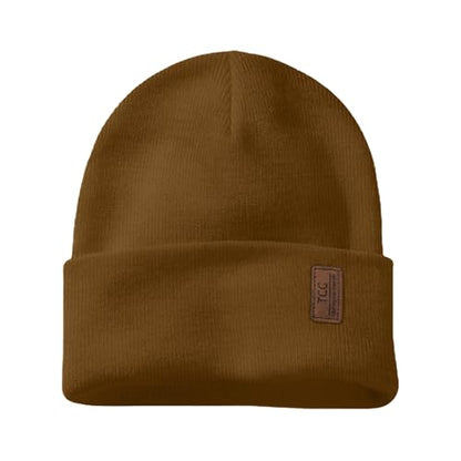 Beanie for Men Women | Cuffed Thick Soft Knitted Unisex Winter Hat Beanies Skull Cap - color: A03- Brown
