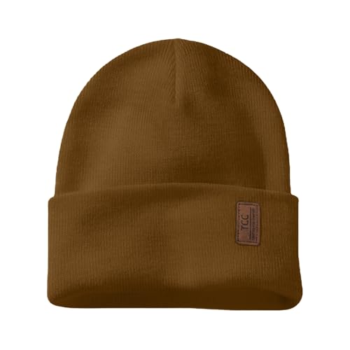 Beanie for Men Women | Cuffed Thick Soft Knitted Unisex Winter Hat Beanies Skull Cap - color: A03- Brown