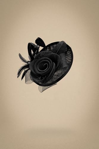 BABEYOND Fascinators Hats for Women Tea Party Mesh Flower Pillbox Derby Hat - color: Black