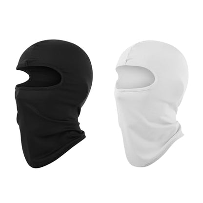 Pukavt 1-3 Pack Kids Balaclava Ski Mask for Boys and Girls - color: Black/White-2pk(thin)