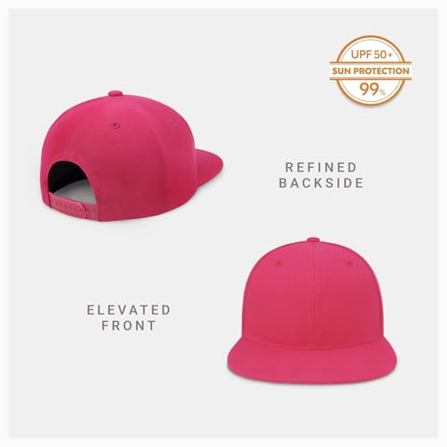 CHOK.LIDS Classic Snapback Flat Bill Hat Blank Adjustable Baseball Cap - color: Hot Pink