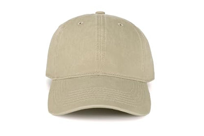 Edoneery Baseball Cap for Men and Women, Low Profile Washed Cotton Dad Hat - color: Beige