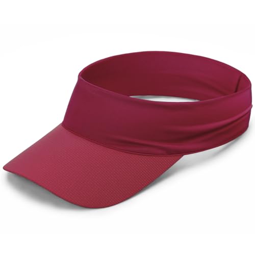 Cooling Sun Stretchy Visor Hat for Men Women,Soft Headband Visors - color: 1-wine Red
