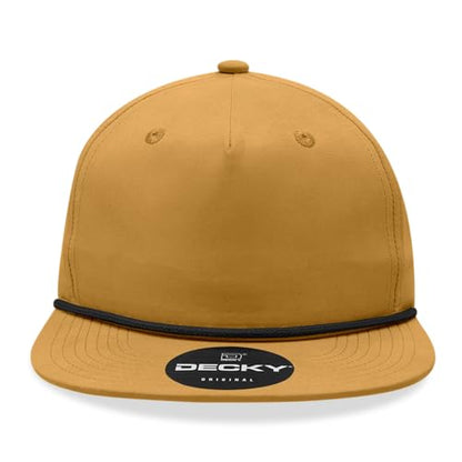 5 Panel High Profile Relaxed Cotton Blend Rope Hat - color: Biscuit