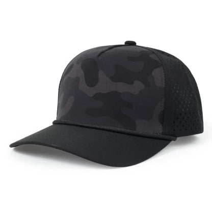 HH HOFNEN Quick Dry Baseball Cap Snapback Golf Trucker Hat for Men Women - color: Blackcamo