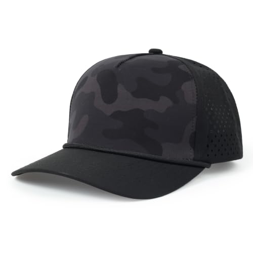 HH HOFNEN Quick Dry Baseball Cap Snapback Golf Trucker Hat for Men Women - color: Blackcamo