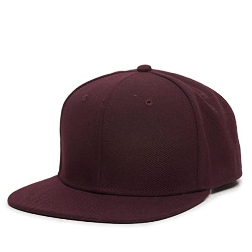 Dark Wine Flat Bill Snapback – High Crown Structured Urban Baseball Cap