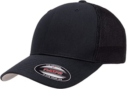 Mrlahat 6511 Flexfit Trucker Mesh One Size Fitted Cap 6 Panels with Black Bandana - color: Dark Navy