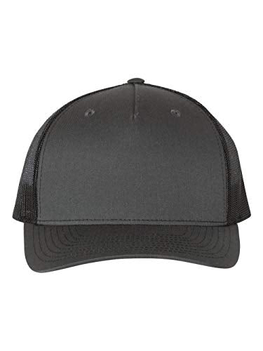 Printed Five-Panel Trucker Hat by Cotton Paperie - color: Charcoal/ Black