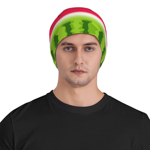 Beanie Hat for Men Women Slouchy Beanie Skull Sleep Cap Soft Lightweight Chemo Hat Stretch Cancer Headwear - color: Watermelon