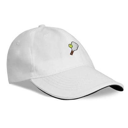 Headsweats Dad Hat – Men's Embroidered Twill Baseball Cap, Adjustable Strapback, Lightweight, Breathable - color: White/Pickleball