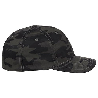 Lids Blank All Star Classic Structured Stretch Fitted Baseball Cap – Curved Bill Hat for Men and Women - color: Black/Camo, size: Small-Medium