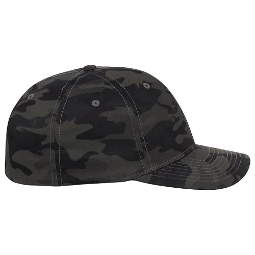 Lids Blank All Star Classic Structured Stretch Fitted Baseball Cap – Curved Bill Hat for Men and Women - color: Black/Camo, size: Large-X-Large