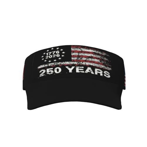 United States 250th Anniversary Hat USA Est 1776 America Patriotic Visor Cap Adjustable Sun Hat for Women Men Sports Beach - color: Black21