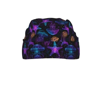 Adjustable Cycling Cap, Quick Dry Sports Bandana Skull Cap Helmet Liner - color: Neon Jellyfish Starfish