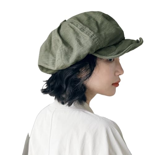 Suillty French Style Beret Caps for Women Girls Casual Solid Painter Caps Newsboy Hat - color: Green
