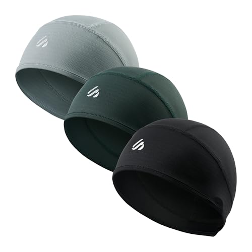 3-Pack Breathable Skull Cap Comfortable Helmet Liner Men Women - color: 3 Pieces(grey,green,black)