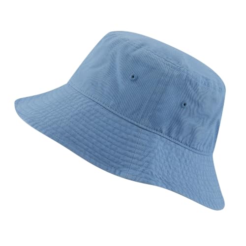 Long Brim Bucket Hat for Men Women, Deep Crown Cotton Sun Hat, Packable Fishing Hiking Beach Travel Outdoor Cap - color: Sky Blue, size: Large-X-Large