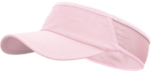 Sports Sun Visor Women Men, Cooling Stretchy Visor Hats Summer Packable Ponytail Sun Hat for Running, Golf, Tennis - color: 1pc Light Pink