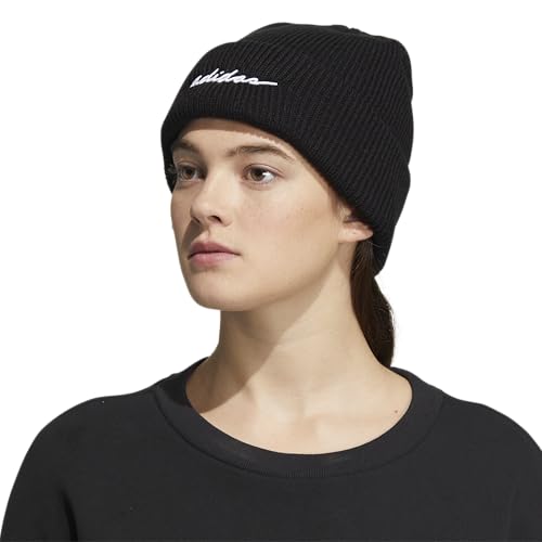 adidas Women's Script Fold Beanie - color: Black, size: One Size