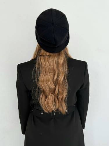 Oversized Slouchy Non-Itchy Knit Beanie Winter Hat for Men & Women - color: Black
