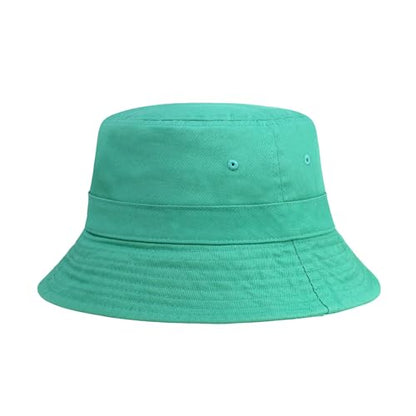 Hot Summer Bucket Hat - Trendy Cotton Sun Hat for Beach, Golf, Fishing - color: Ocean Blue