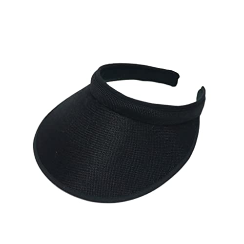 Cloth Covered Slip-On Visor for Women, Adjustable Cap Sports Sun Visors for Men - color: Black