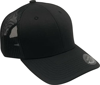 L2K Classics Plain Trucker Mesh Cap Baseball Cap - Mens Hats Trucker Hats for Men - color: Black