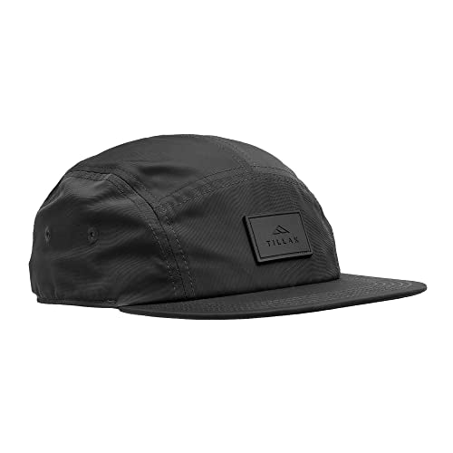 Tillak Wallowa Kodra Hat, Lightweight Oxford Nylon 5 Panel Cap with Snap Closure - color: Black