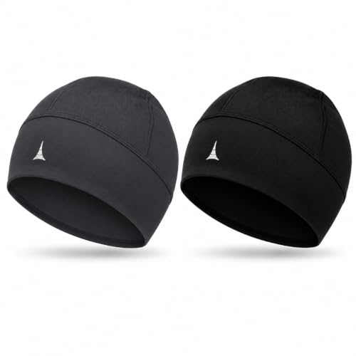 Helmet Liner Sweat Wicking Skull Cap Beanie. Ultimate Performance Moisture Wicking. Fits Under Helmets - color: 2pack - Black & Gray, size: One Size