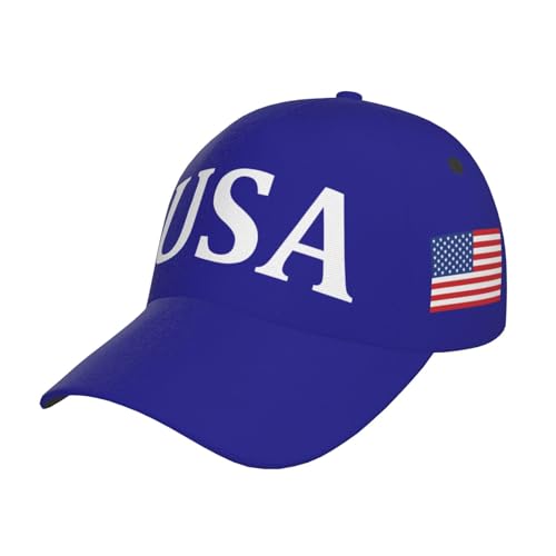 American Flag Baseball Caps Embroiderred USA Flag Patriotic Dad Hat Adjustable Trucker Hats for Men Women - color: Usa Flag Blue 3