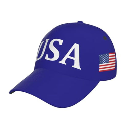 American Flag Baseball Caps Embroiderred USA Flag Patriotic Dad Hat Adjustable Trucker Hats for Men Women - color: Usa Flag Blue 3