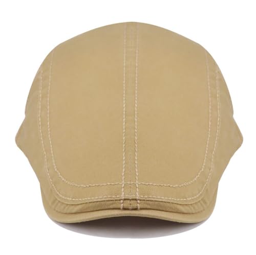 Initlove Mens Newsboy Cap Cotton Ivy Hat Beret Hats for Driving - color: Khaki
