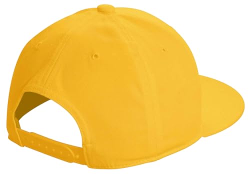 adidas Mens 6-Panel, Side Logo, Snapback Flat Brim Baseball Cap, Yellow