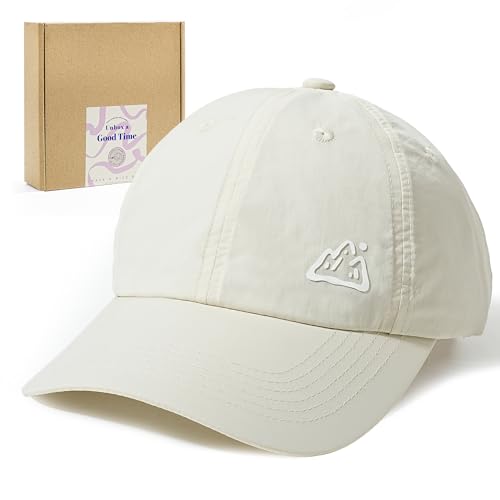 Jeasona UPF 50+ UV Protection Running Hat for Women, Lightweight Quick Dry Packable Sun Protection Baseball Cap - color: Beige