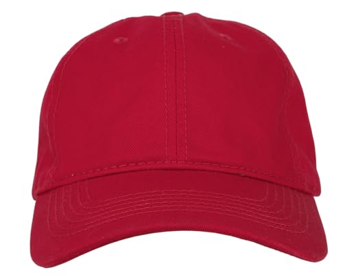 Gelante Cotton Twill Washed Unstructure Baseball Cap - Adjustable Blank Hat for Men Women - Wholesale Bulk Lot of 6 Pack - color: Solid Red