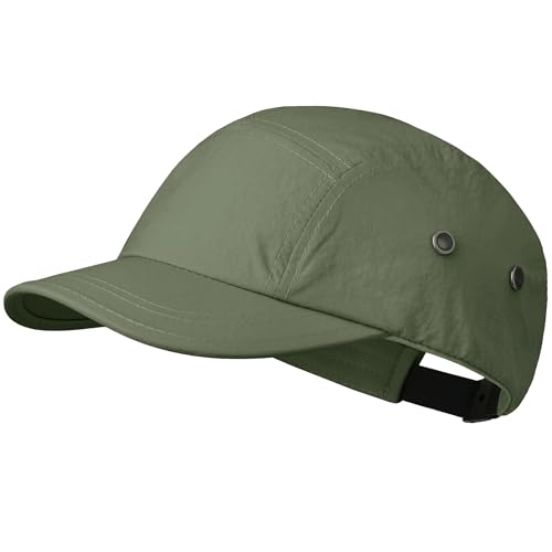 Clakllie Quick Dry Short Brim Cap for Men Lightweight 6 Panel Baseball Cap Golf Dad Hats Women's Running Trucker Hat - color: Bssd2547-green