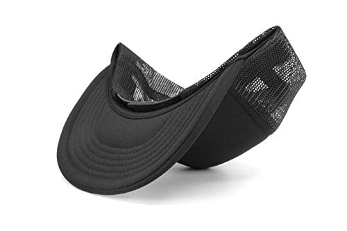 Quality 5 Panel High Crown Trucker Foam Mesh Hat Snapback Men Women Unisex Waterproof Blank Cap #2070 - color: White / Black