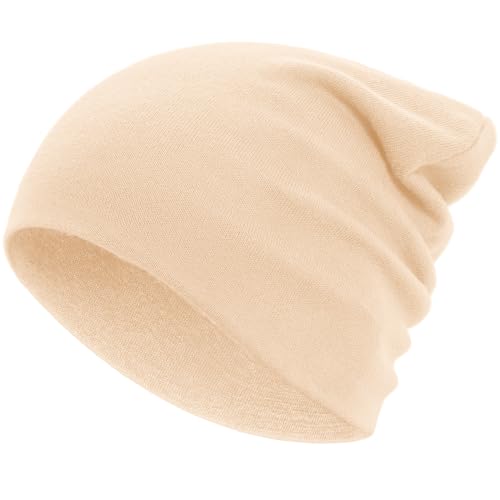 100% Cotton Thin Beanie Hat Women Men Soft Slouchy Chemo Skull Cap - color: 1pc Pale Pink