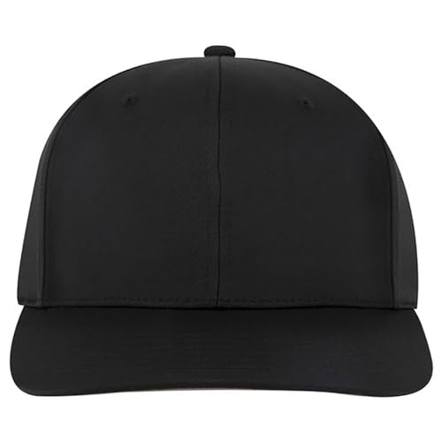 Ashen Fane Polyester Pro Style Structured High Profile Semi-Curved Bill Adjustable Snapback Hat - color: 6p - Black