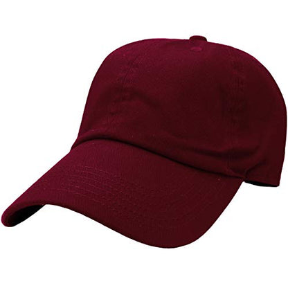 Falari Classic Baseball Cap Dad Hat 100% Cotton Soft Adjustable Size - color: Burgundy