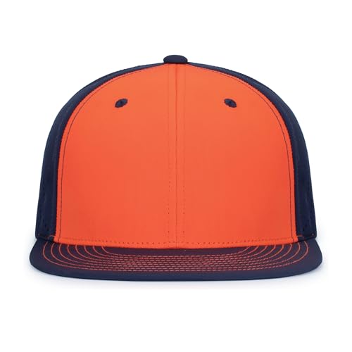 Pacific Headwear Unisex-Adult Pacific Headwear Premium Lightweight Perforated Pacflex Cap Powered By Coolcore® - color: Orange/Navy/Navy, size: X-Small