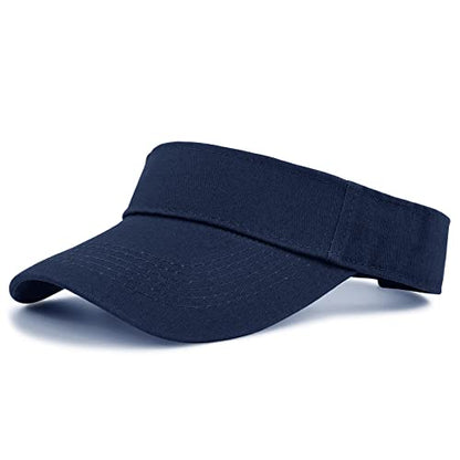 Quick-Dry Sun Visors for Women-Anti-Wrinkle Adjustable Sports Visor Hat Golf Tennie Running Beach Hat Navy
