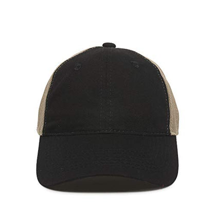 Outdoor Cap Garment Washed Meshback Cap - color: Black/Tan