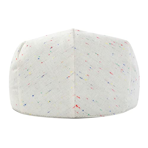 STARANCE Men Thin Cotton Gatsby Newsboy Cap - color: Flecked Beige, size: 7 3/4