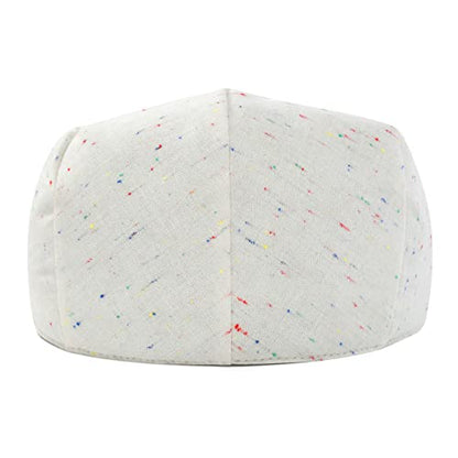 STARANCE Men Thin Cotton Gatsby Newsboy Cap - color: Flecked Beige, size: 7 3/4