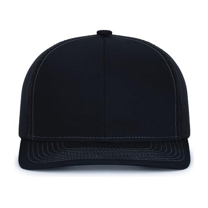 Pacific Headwear Contrast Stitch Trucker Snapback - color: Black/Graphite
