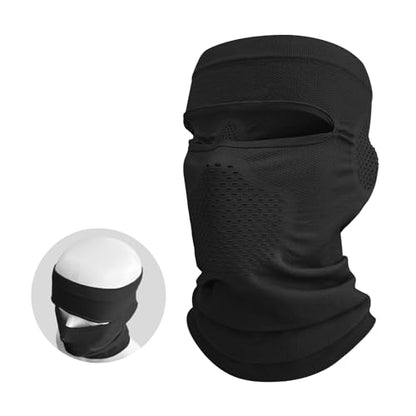 Open-Top Balaclava Shiesty Mask, Breathable Cooling Face Mask Neck Gaiter - color: Black